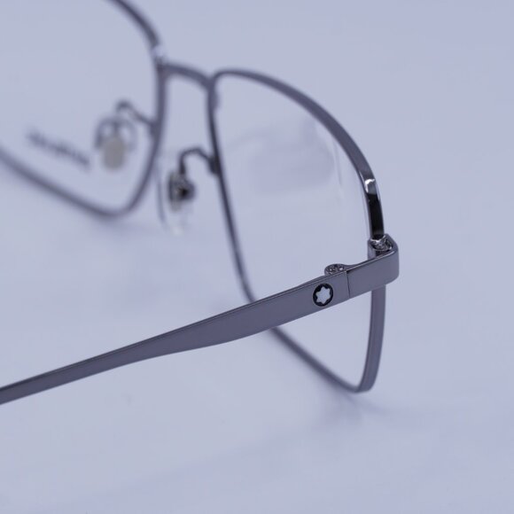 Montblanc MB0108O 002 Eyeglasses Ruthenium 57mm Rectangle Frame - Picture 5 of 9